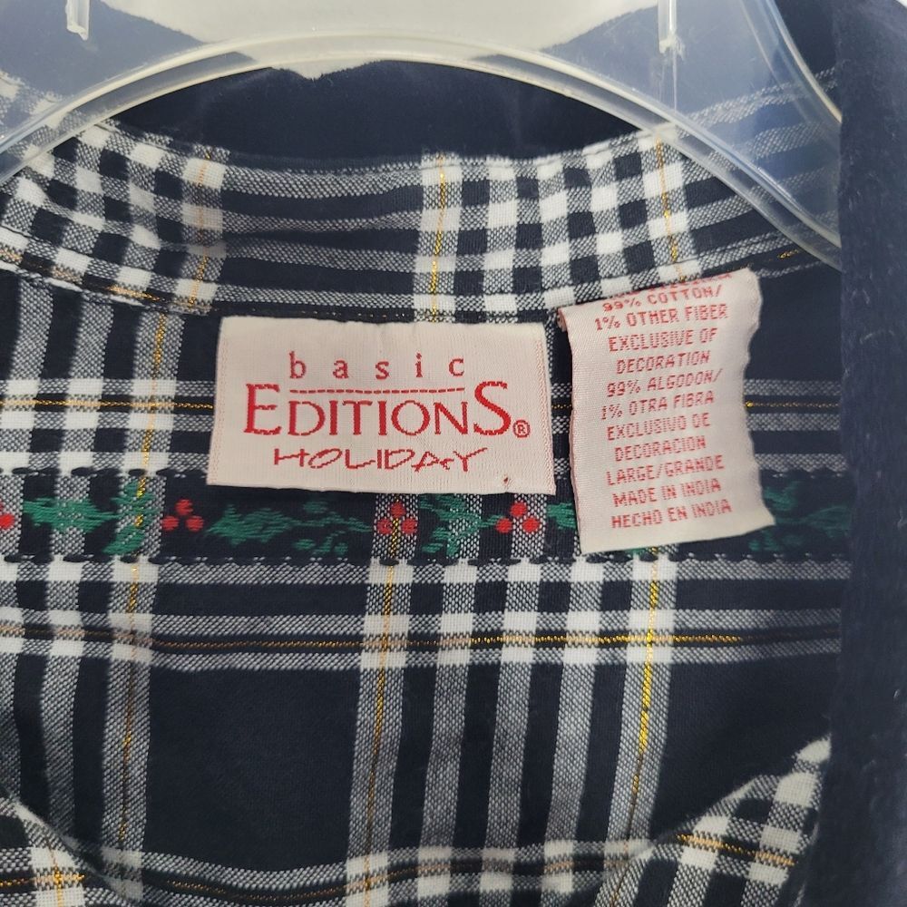 Basic Editions Black White Holiday Christmas Butt… - image 3